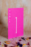 Hot Pink Table Numbers / Table Names - Personalised Wedding / Event Stationery