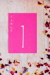 Hot Pink Table Numbers / Table Names - Personalised Wedding / Event Stationery