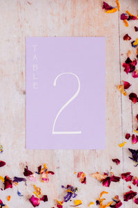Lavender Table Numbers / Table Names - Personalised Wedding / Event Stationery