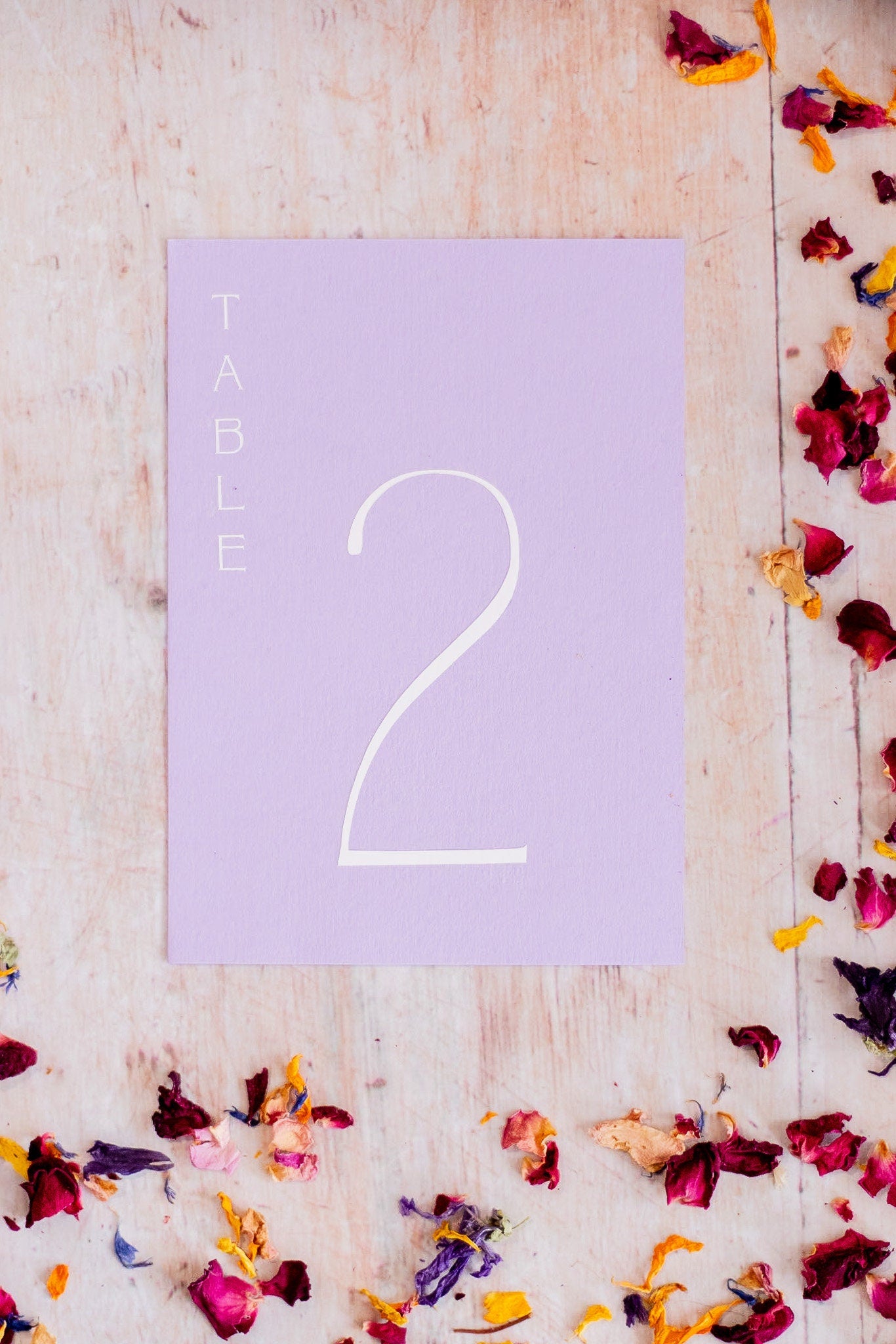 Lavender Table Numbers / Table Names - Personalised Wedding / Event Stationery